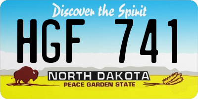 ND license plate HGF741