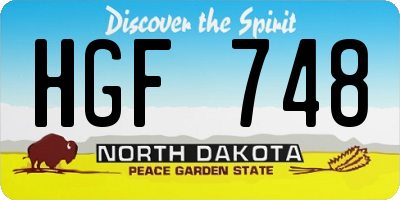ND license plate HGF748