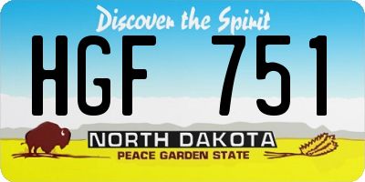 ND license plate HGF751