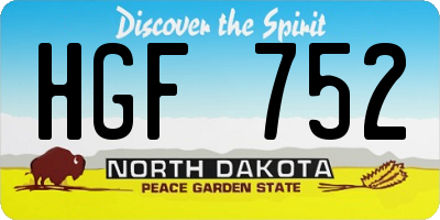 ND license plate HGF752