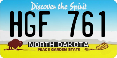 ND license plate HGF761