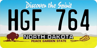 ND license plate HGF764