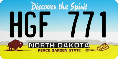 ND license plate HGF771
