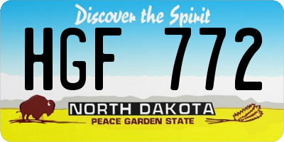 ND license plate HGF772