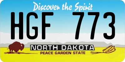 ND license plate HGF773