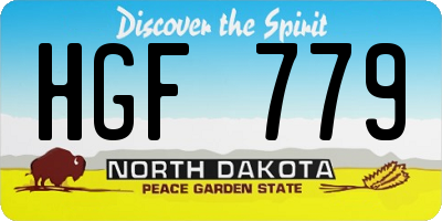 ND license plate HGF779