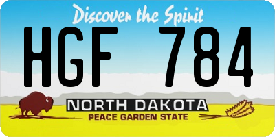 ND license plate HGF784