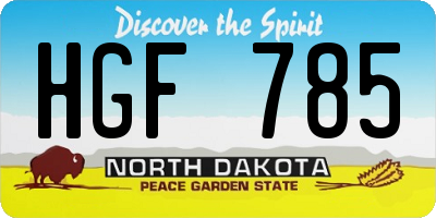 ND license plate HGF785