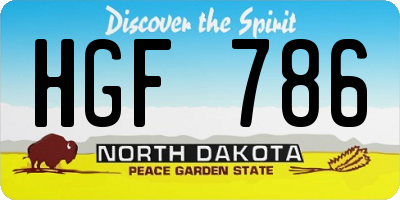 ND license plate HGF786