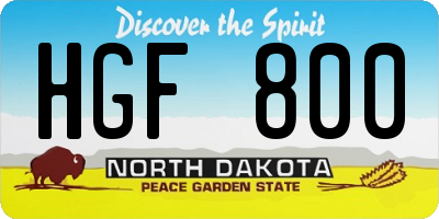 ND license plate HGF800