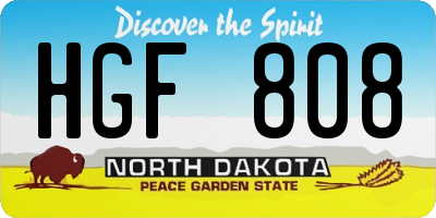 ND license plate HGF808