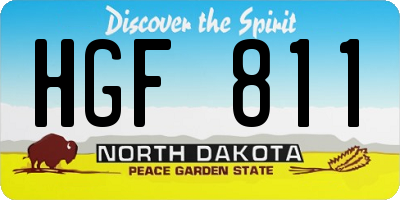 ND license plate HGF811