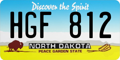 ND license plate HGF812