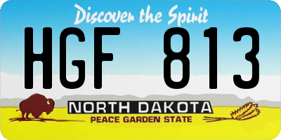 ND license plate HGF813