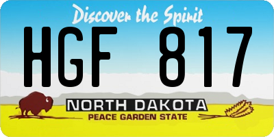 ND license plate HGF817
