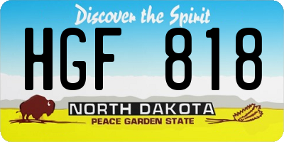 ND license plate HGF818