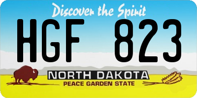 ND license plate HGF823