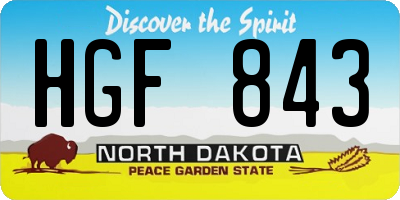 ND license plate HGF843
