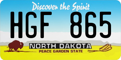 ND license plate HGF865