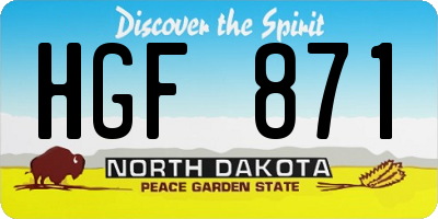 ND license plate HGF871