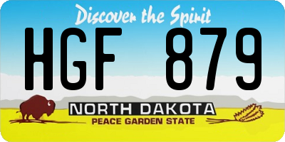 ND license plate HGF879