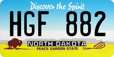ND license plate HGF882
