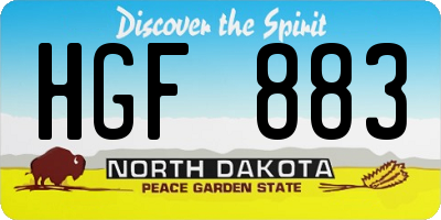 ND license plate HGF883