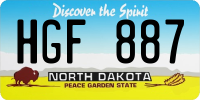 ND license plate HGF887