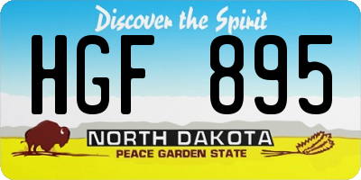 ND license plate HGF895