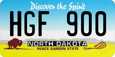 ND license plate HGF900