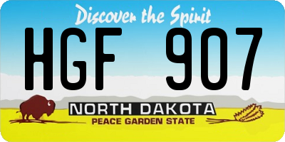 ND license plate HGF907