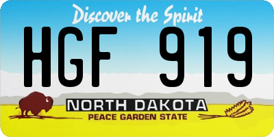 ND license plate HGF919