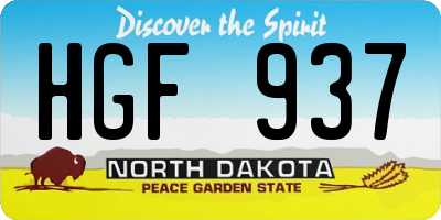 ND license plate HGF937
