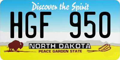 ND license plate HGF950