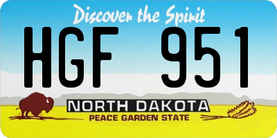 ND license plate HGF951