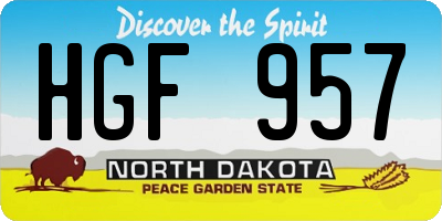 ND license plate HGF957