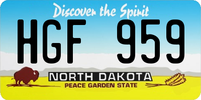 ND license plate HGF959