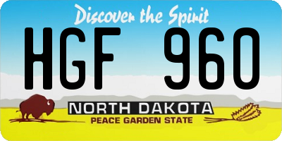 ND license plate HGF960