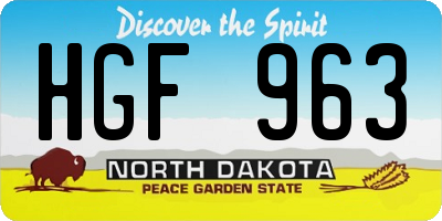 ND license plate HGF963