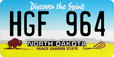 ND license plate HGF964