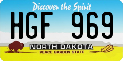 ND license plate HGF969