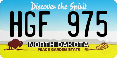 ND license plate HGF975