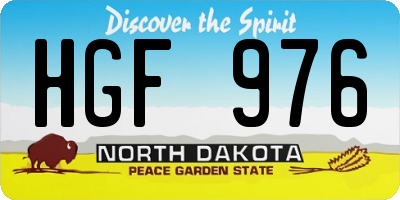 ND license plate HGF976