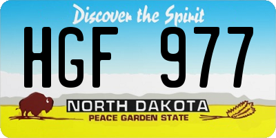 ND license plate HGF977