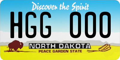 ND license plate HGG000