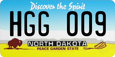 ND license plate HGG009