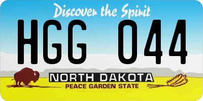 ND license plate HGG044