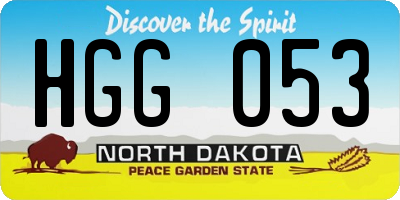 ND license plate HGG053