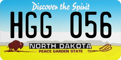 ND license plate HGG056