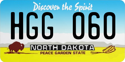 ND license plate HGG060